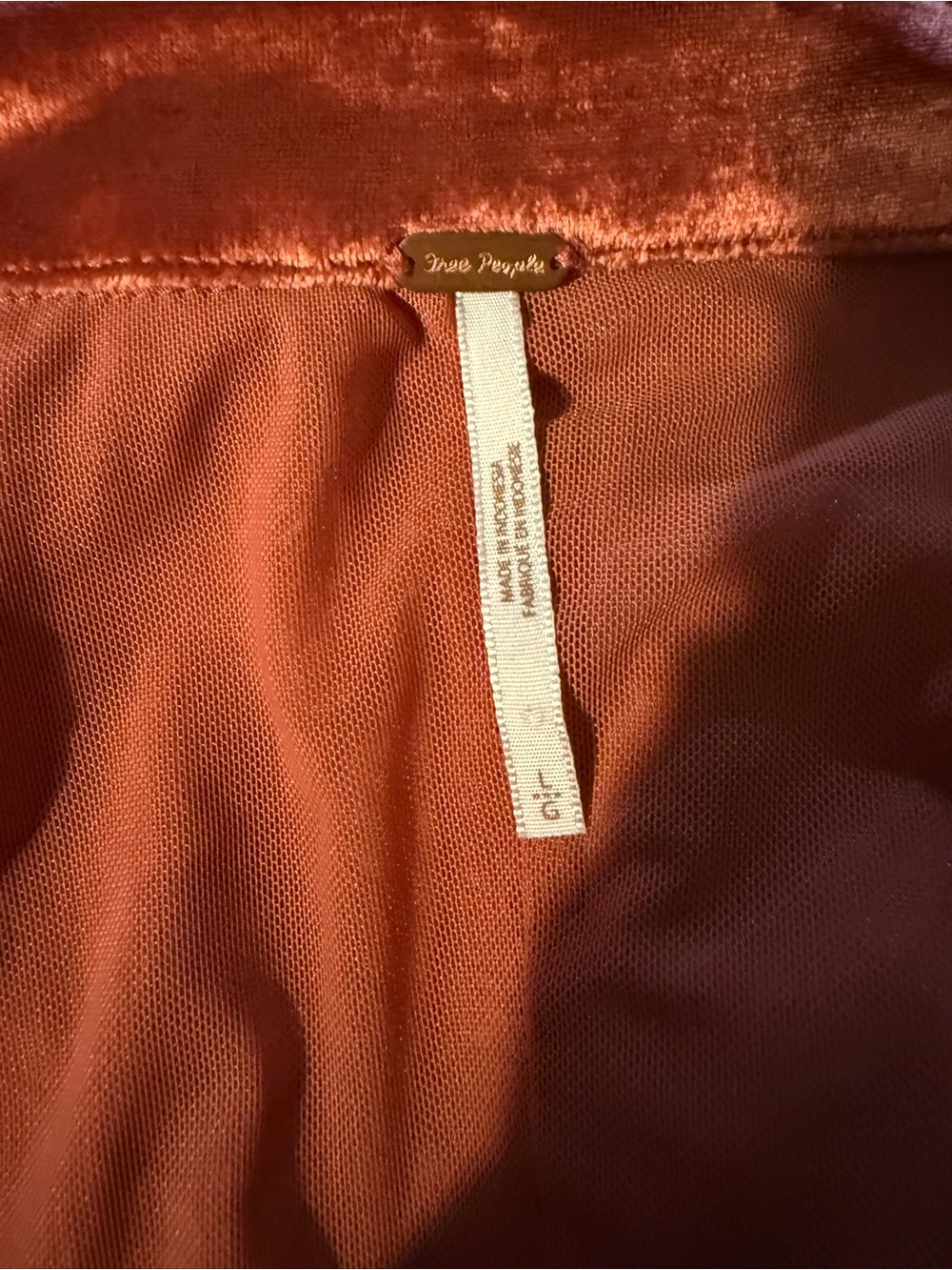Free People Rust Button-Front Ruched Mini Dress - Picture 3 of 3